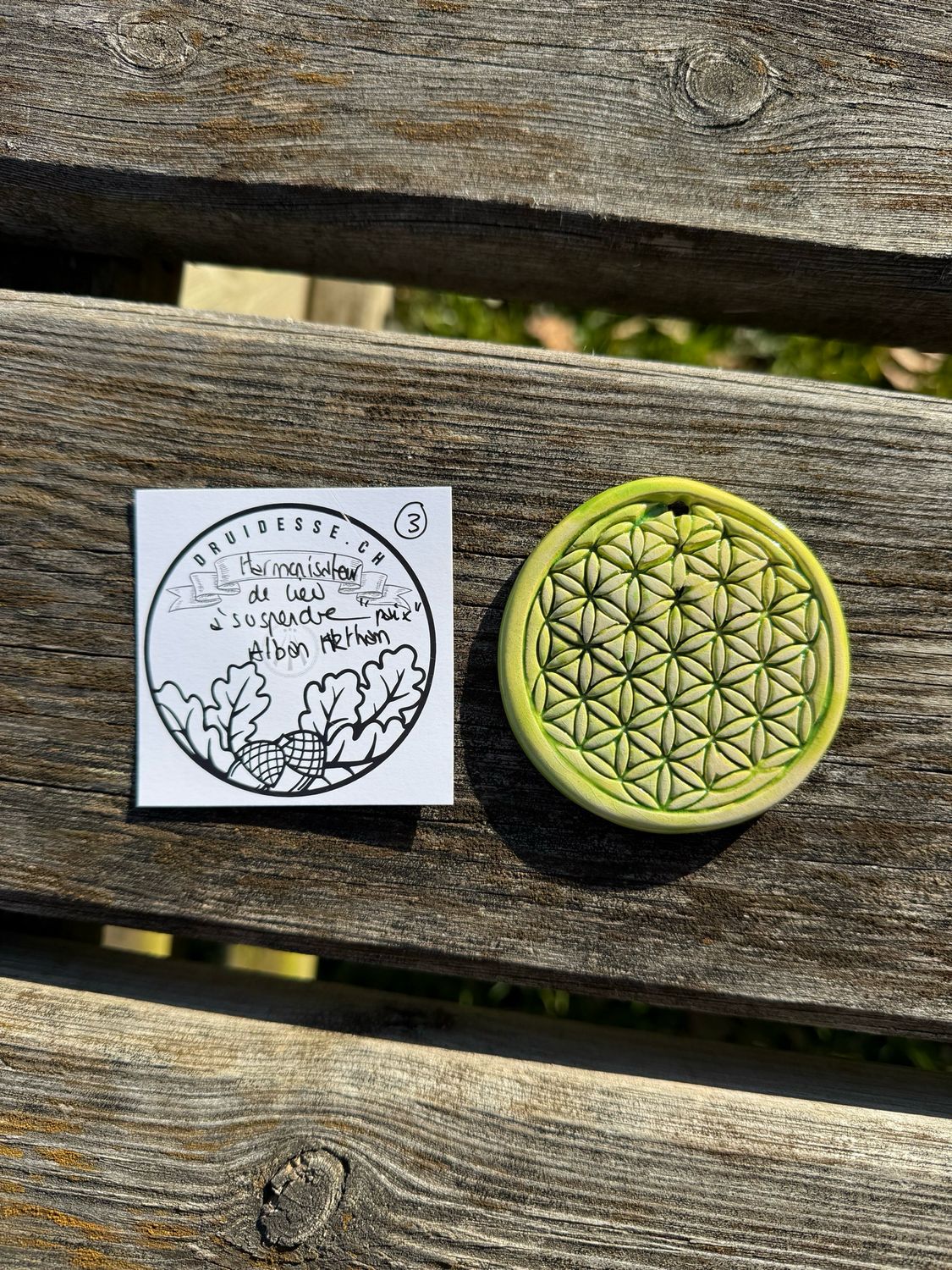 Pièce à suspendre pour harmoniser fleur de vie Alban Arthan no3