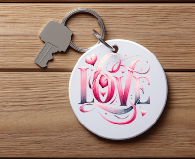 Love key Chain double sided.