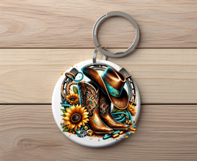 Cowboy boots Key Chain double sided.