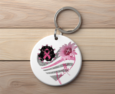 Heart/Cancer ​ Key Chain double sided.
