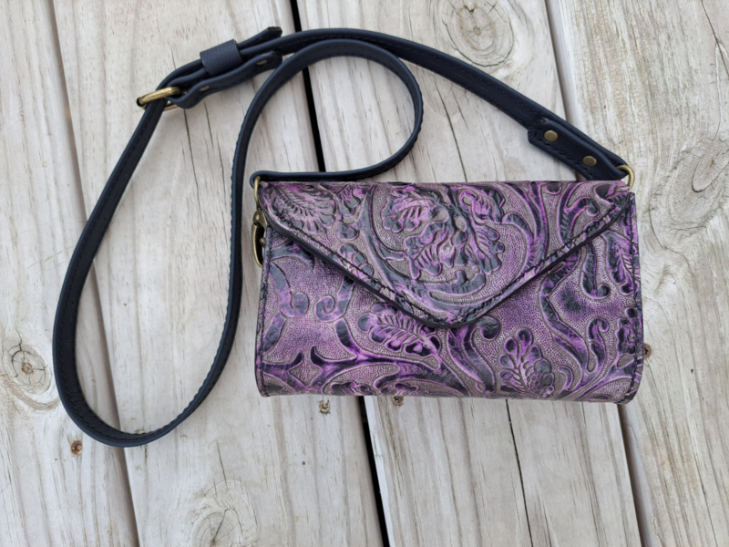 Purple and Black Heirloom Clutch Purse
