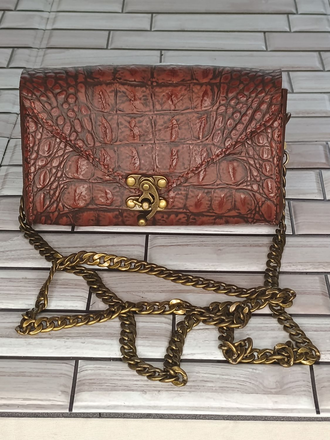 Alligator Embossed Clutch Purse