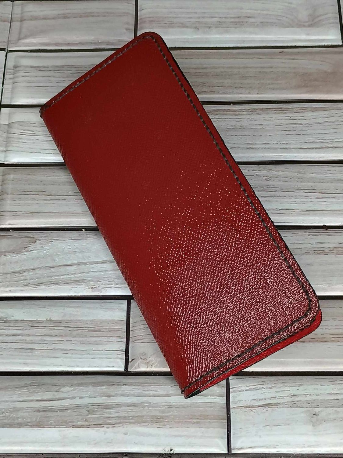 Red Saffiano Clutch