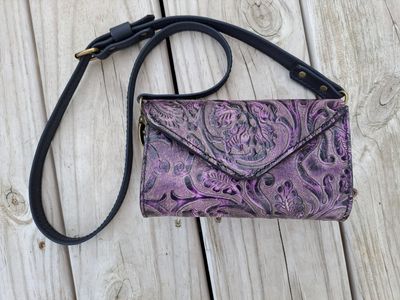Purple and Black Heirloom Clutch Purse