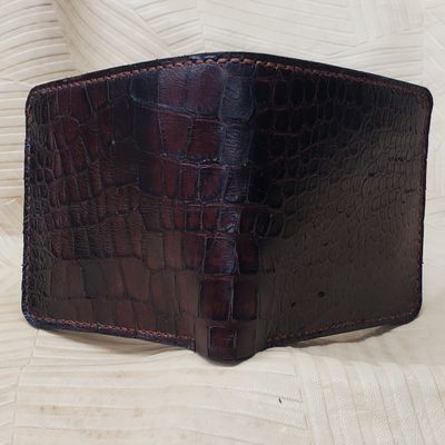 Snakeskin Embossed Bifold Leather Wallet