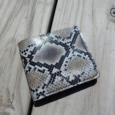 Snakeskin Print Leather Wallet