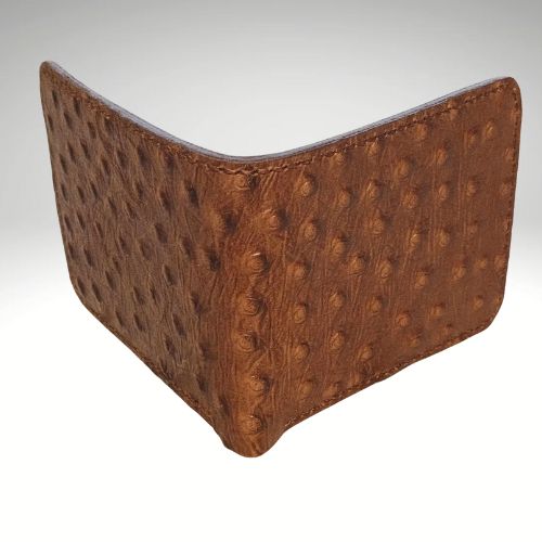 Ostrich Embossed Leather Wallet