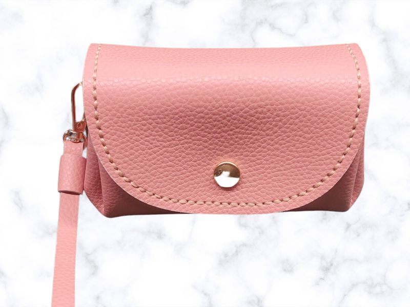 Pink Saffiano Leather Clutch/Wallet