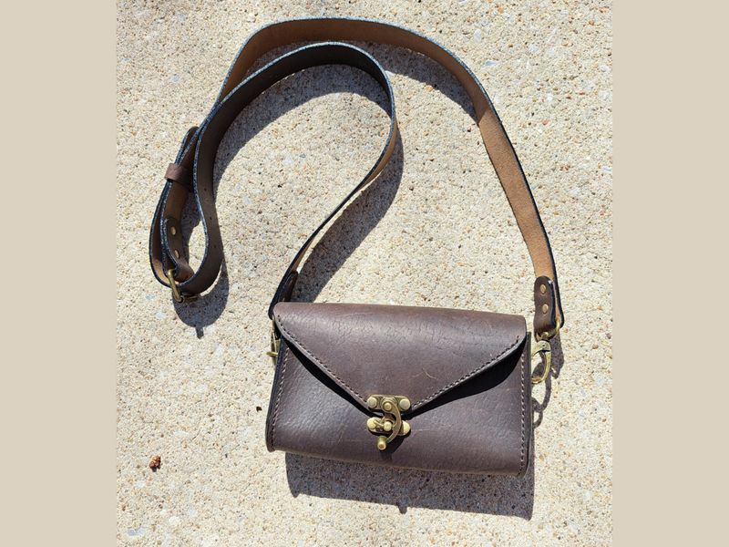 Brown Leather Clutch Purse