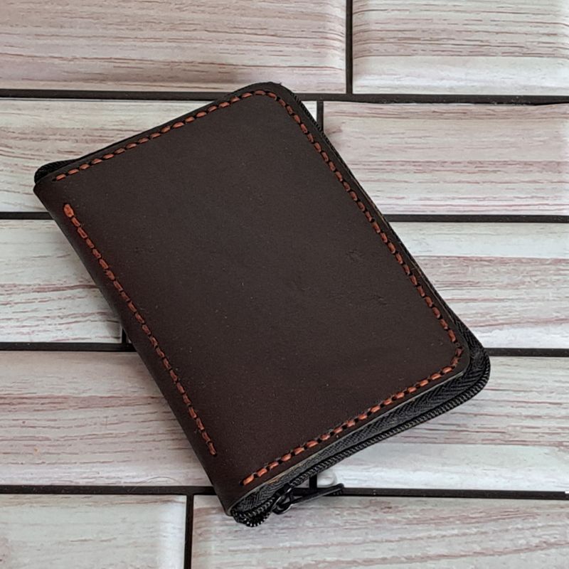 Brown Zippered Card Wallet
