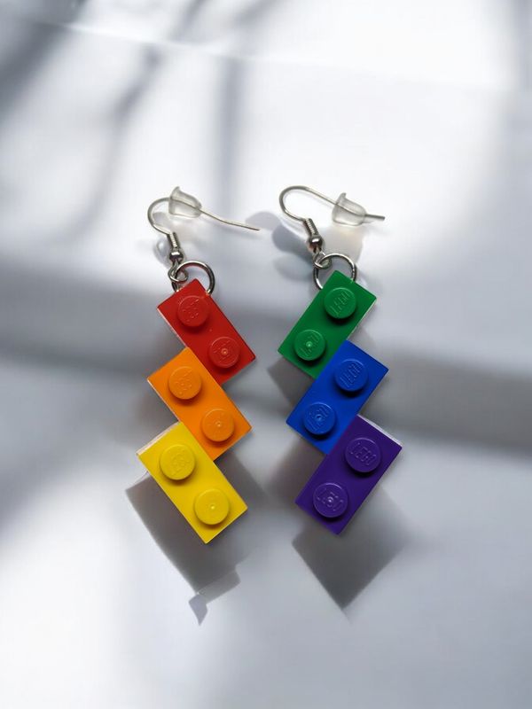 Triple ZigZag LEGO Earrings by BrickCrafts - Custom Colors