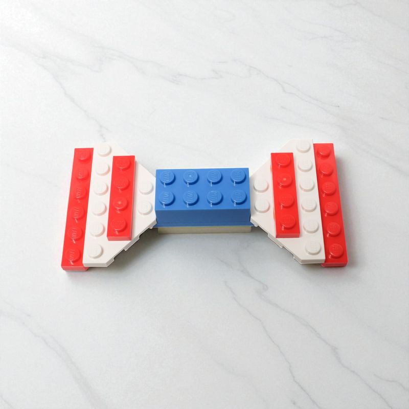 BrickCrafts Red, White & Blue Magnetic LEGO Bow Tie or Hairbow