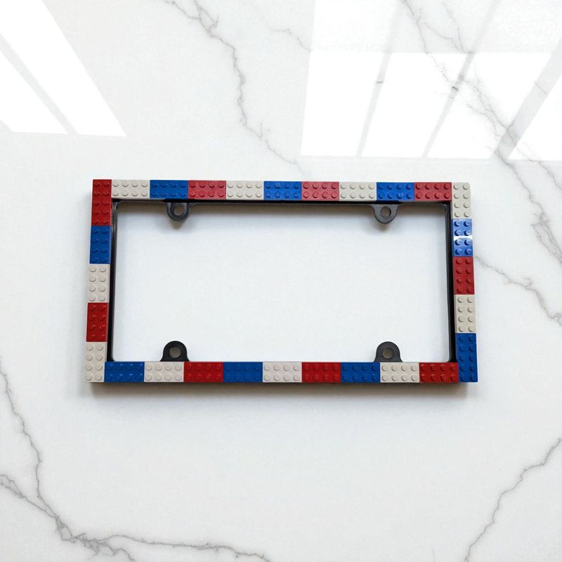 BrickCrafts Red, White & Blue LEGO License Plate Frame