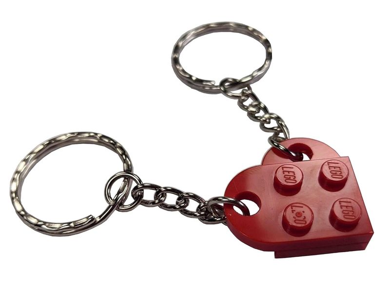 Basic Brick Heart Keychain Set (Set of 2)