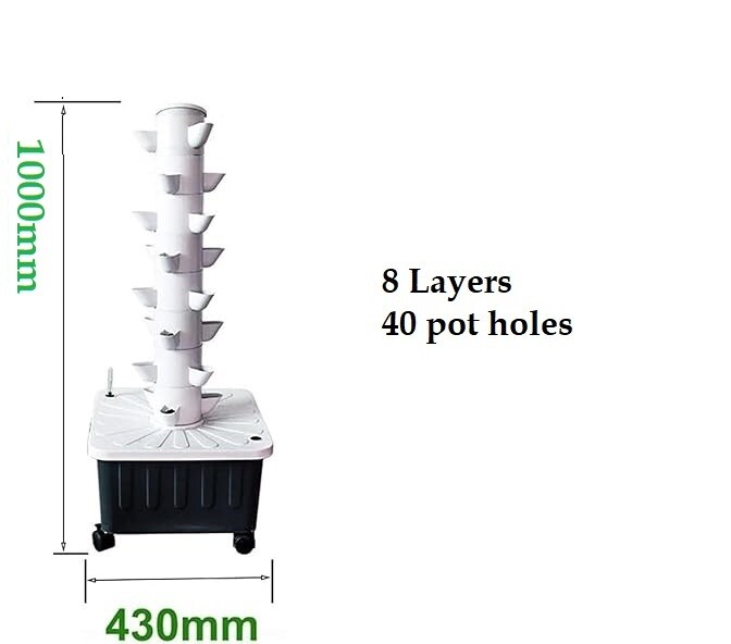 Now On Sale, Hydroponic Tower, 8 layers, 40 pot holes