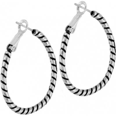 Twist Oval Hoop Charm Earrings