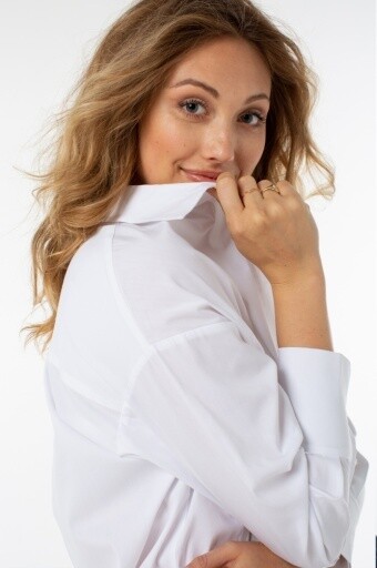 Oversized Classic Button Down, Color: white, Size: XS