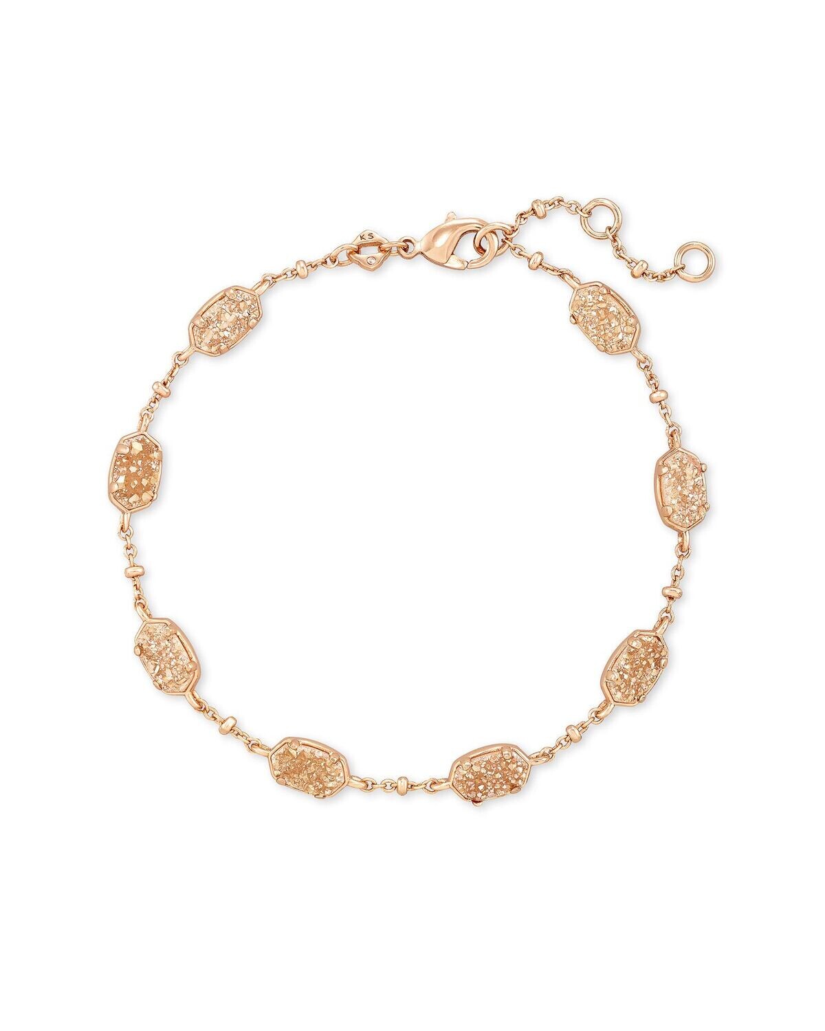 EMILIE LINK BRACELET, Color: ROSE GOLD SAND DRUSY, Size: ONE SIZE