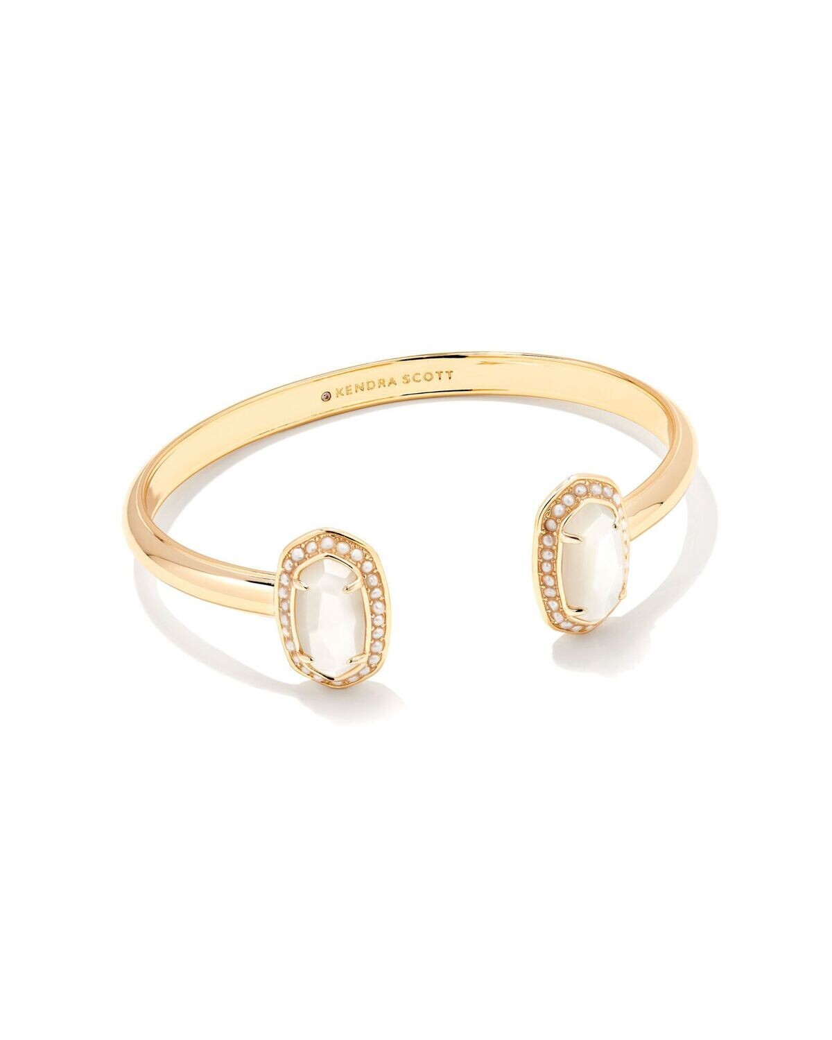 PEARL BEADED ELTON BRACELET, Color: GOLD IVORY MOTHER OF PEARL, Size: ONE SIZE