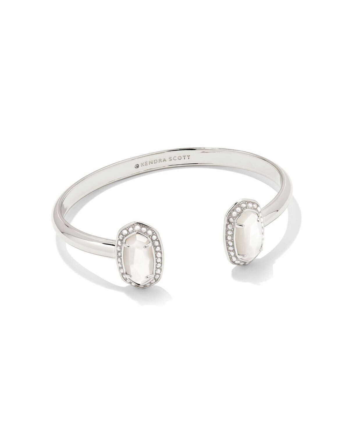 PEARL BEADED ELTON BRACELET, Color: RHODIUM IVORY MOTHER OF PEARL, Size: ONE SIZE