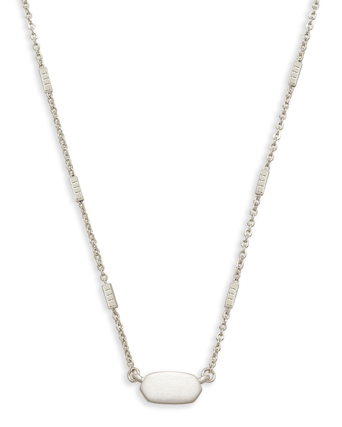 FERN NECKLACE, Color: BRIGHT SILVER METAL, Size: ONE SIZE