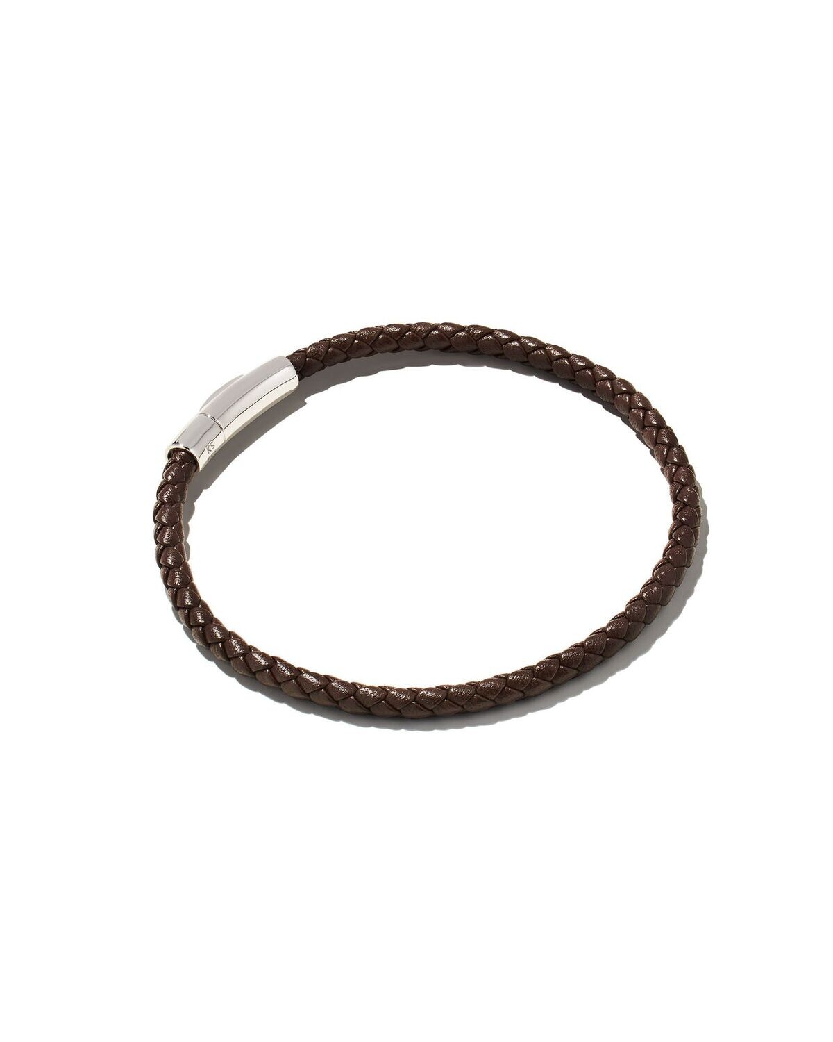EVANS CORDED BRACELET, Color: OXIDIZED SILVER BLACK LEATHER M, Size: M