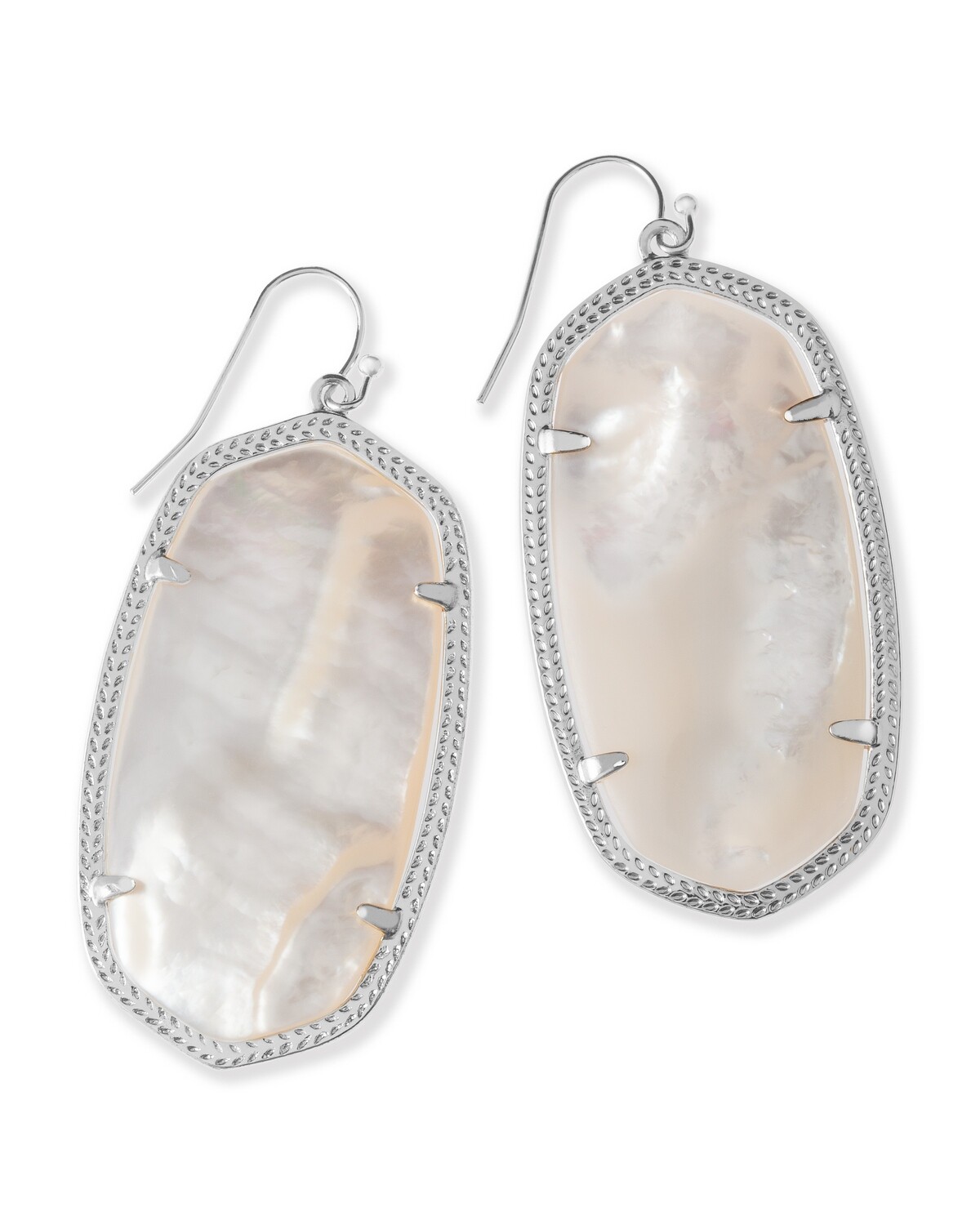 DANIELLE STATEMENT EARRINGS, Color: RHODIUM IVORY MOTHER OF PEARL, Size: ONE SIZE