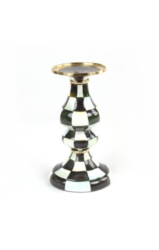 courtly check enamel pillar candlestick - medium, Color: core, Size: UNITS