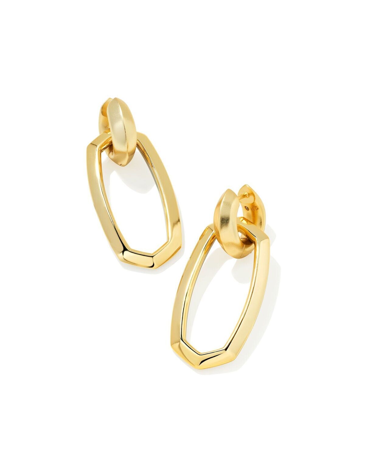 DANIELLE LINK EARRINGS, Color: GOLD/RHODIUM MIXED METAL, Size: ONE SIZE