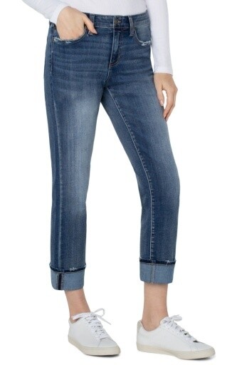 Marley Girlfriend Cuffed-30"/27"inseam, Color: baron, Size: 2