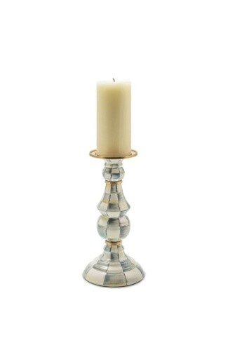 sterling check enamel pillar candlestick - large, Color: core, Size: UNITS