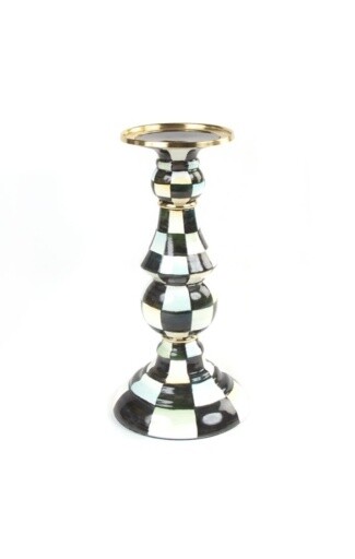 courtly check enamel pillar candlestick - large, Color: core, Size: UNITS