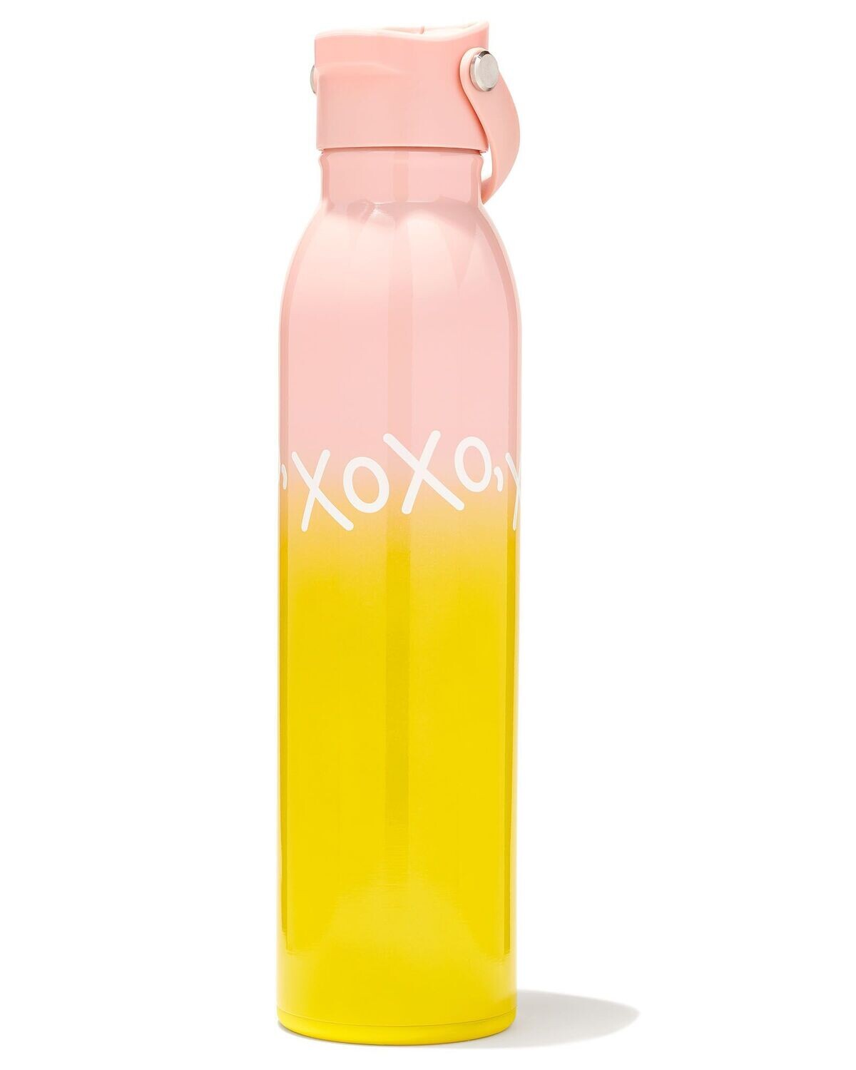 XOXO WATER BOTTLE, Color: PINK &amp; YELLOW OMBRE, Size: ONE SIZE