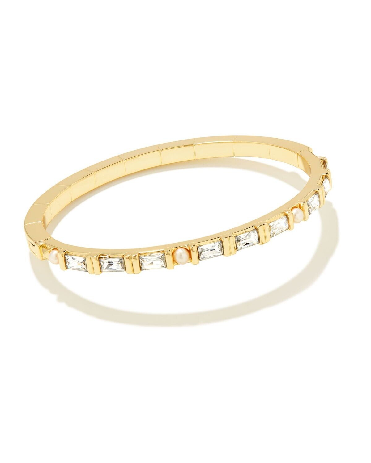 GRACIE BANGLE BRACELET, Color: GOLD WHITE MIX S/M, Size: S/M