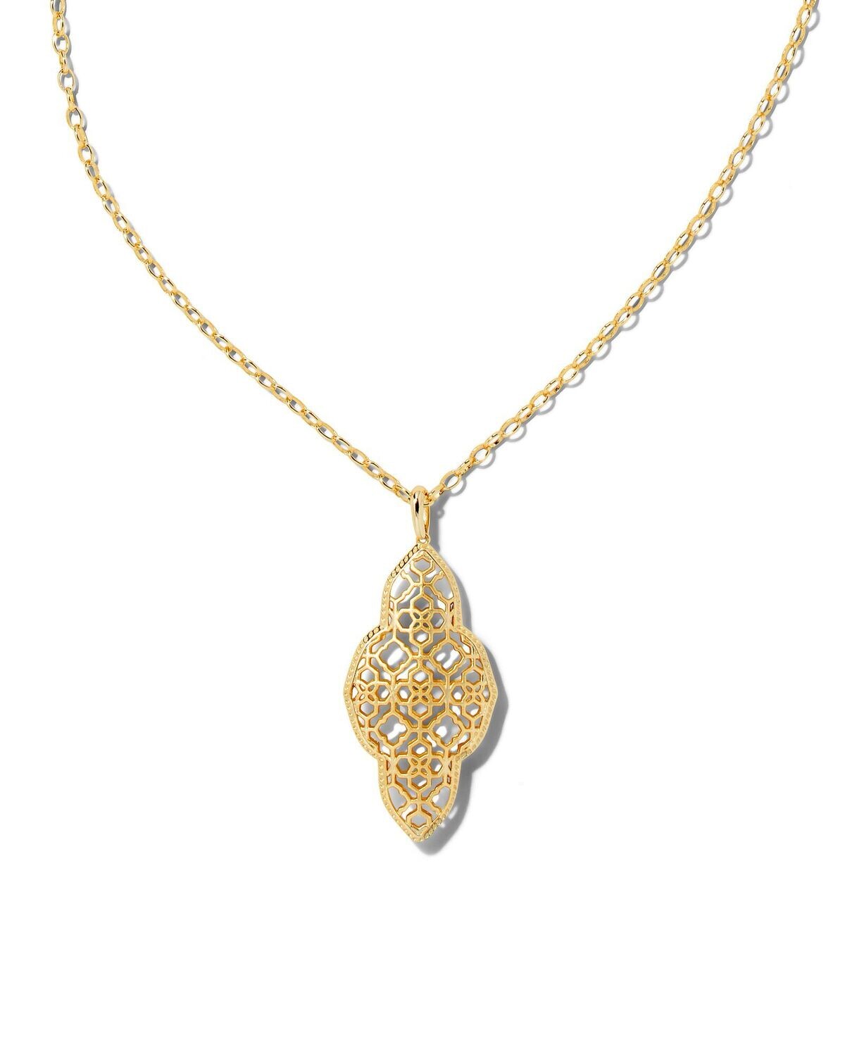 ABBIE LONG PENDANT NECKLACE, Color: GOLD METAL, Size: ONE SIZE