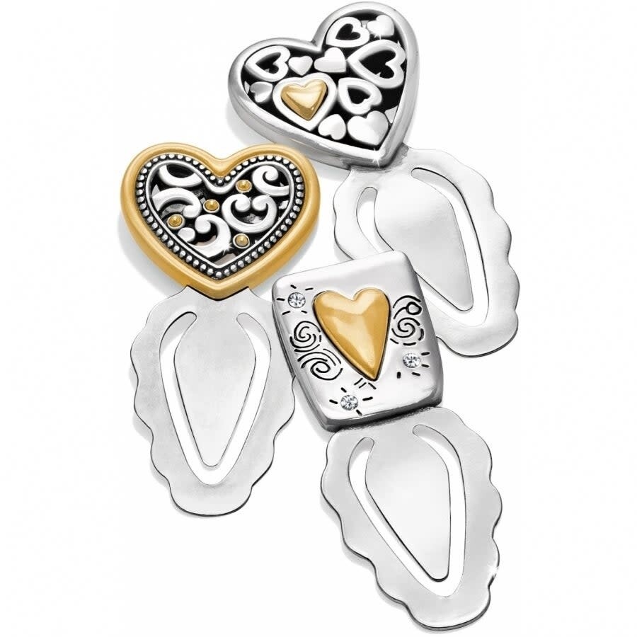 World Hearts Bookmark Set-Silver/Gold