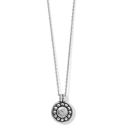 PEBBLE DOT MEDALI NECKLACE - CLEAR/APRIL