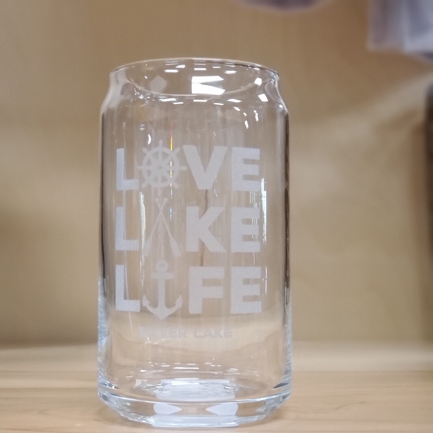 LOVE LAKE LIFE 15OZ GLASS CAN