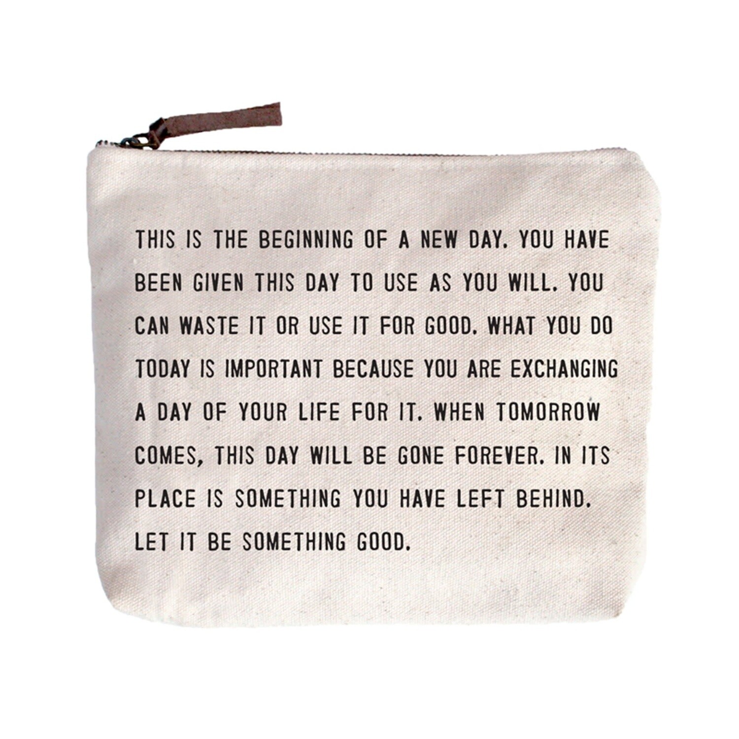 This Is The Beginning Canvas Zip Bag - 8.5&quot;x7.5&quot;