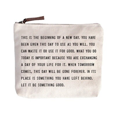 This Is The Beginning Canvas Zip Bag - 8.5"x7.5"