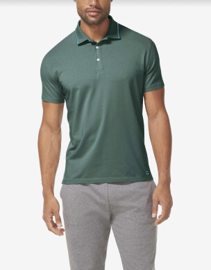 MEN&#39;S SECOND SKIN, RIB KNIT COLLAR POLO