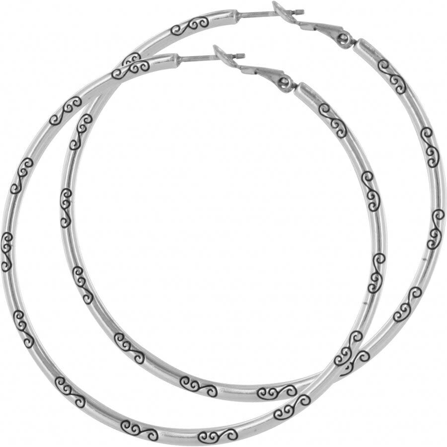 GRANDE HOOP CHARM EARRING SILVER