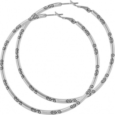 GRANDE HOOP CHARM EARRING SILVER