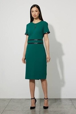 EMERALD GREEN DRESS WITH STUD DETAIL
