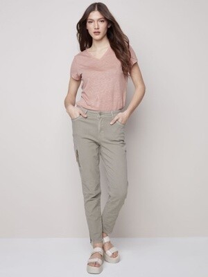 Cotton Canvas Cargo Pant With Zippers