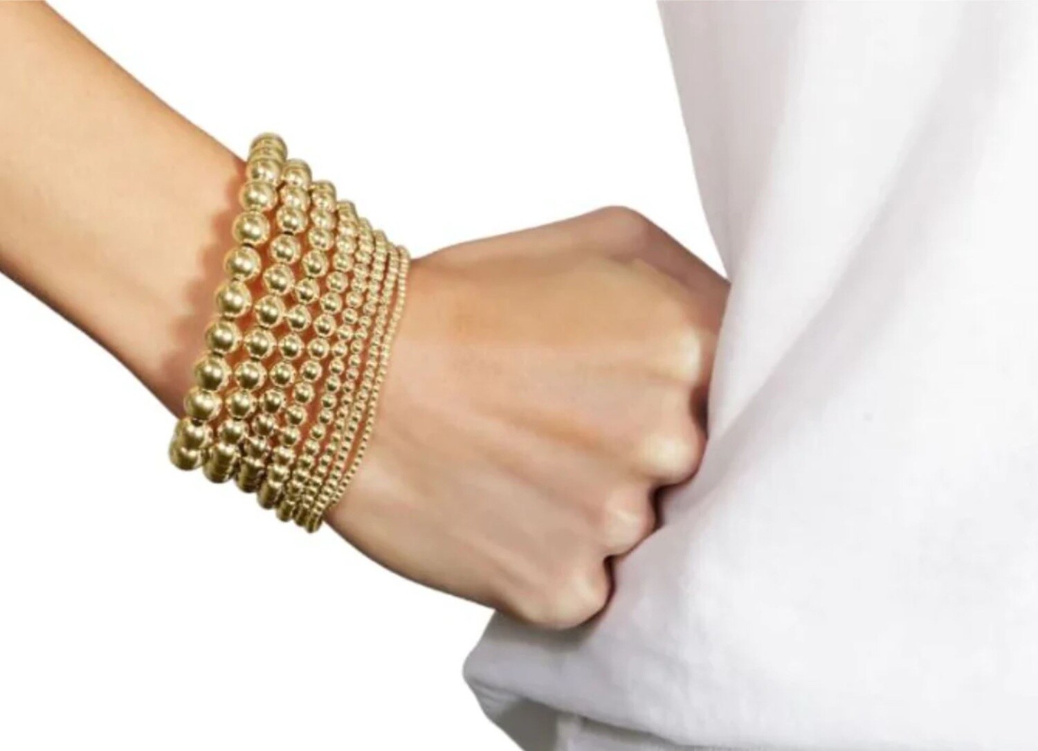CLASSIC GOLD 12MM BEAD BRACELET