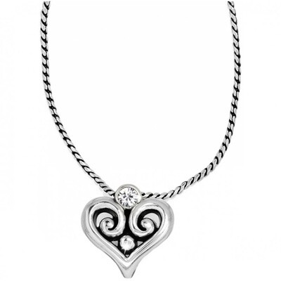 ALCAZAR HEART BADGE CLIP NECKLACE