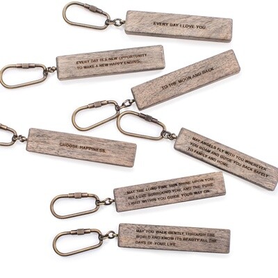 WOOD QUOTE KEYCHAIN