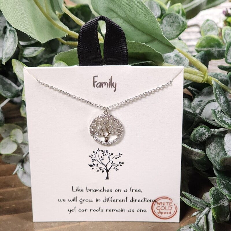 FAMILY / CZ Tree of Life Necklace
