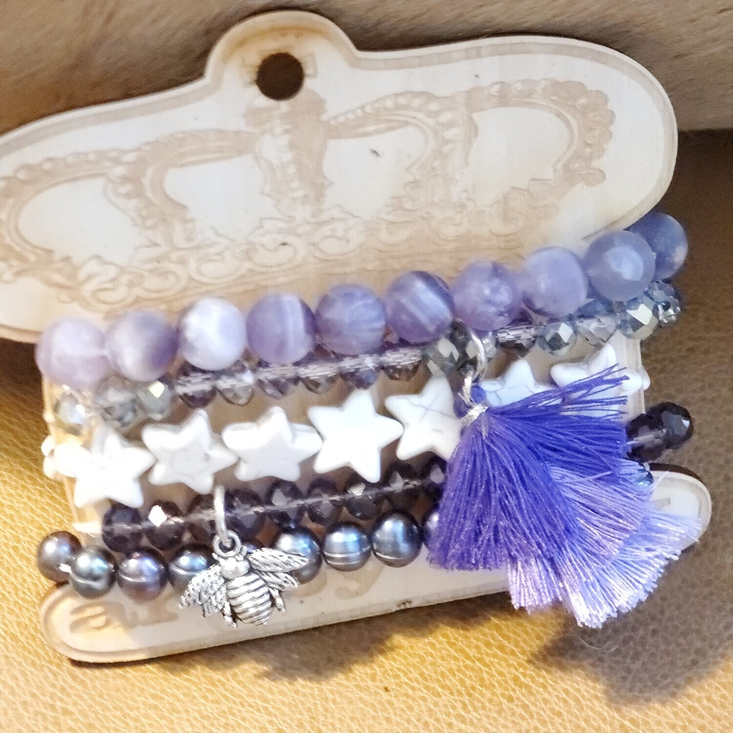 PURPLE BUMBLEBEE BRACELET SET